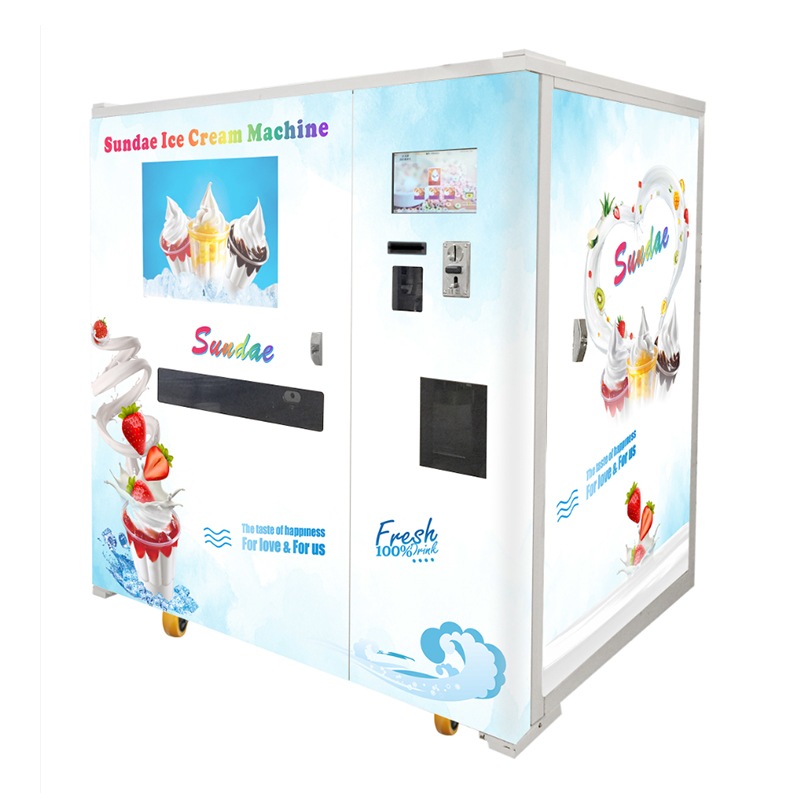 Máquina expendedora de helados robóticos para servicio las 24 horas.